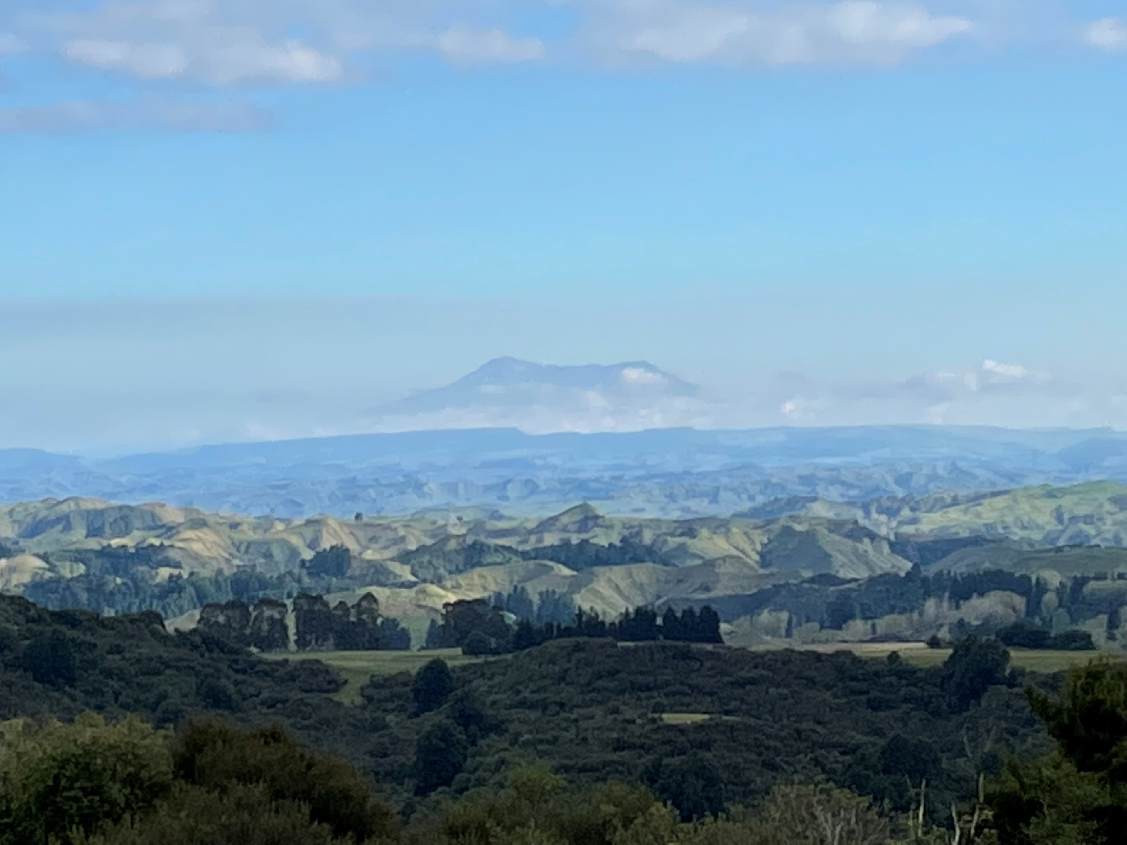Mount Ruapehu across the central plateau