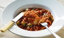 Chicken casserole with peppers and beans