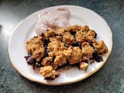 Blueberry crumble slice