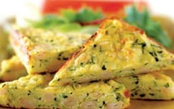 Slices of zucchini and butter bean slice